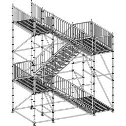 Plettac Heavy Duty Staircase Kit Complete with 4 decks podium and child proof guard rails.